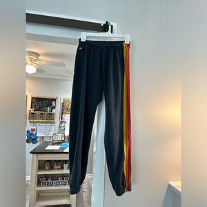 AVIATOR NATION!! charcoal gray stripped size small sweatpants!!